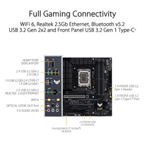 ASUS TUF GAMING B760M-PLUS WIFI D4 Intel(13th and 12th Gen)LGA 1700 mATX motherboard,PCIe 5.0,2xPCIe 4.0 M.2 slots,DDR4,WiFi 6,2.5Gb LAN,USB 3.2 Gen 2x2 Type-C,front USB 3.2 Type-C,Thunderbolt (USB4®)