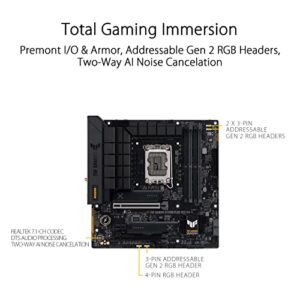 ASUS TUF GAMING B760M-PLUS WIFI D4 Intel(13th and 12th Gen)LGA 1700 mATX motherboard,PCIe 5.0,2xPCIe 4.0 M.2 slots,DDR4,WiFi 6,2.5Gb LAN,USB 3.2 Gen 2x2 Type-C,front USB 3.2 Type-C,Thunderbolt (USB4®)