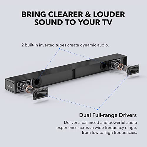 LARKSOUND Sound Bar for TV, Surround Sound System, TV Speaker Soundbar with Bluetooth/HDMI ARC/Optical/AUX/USB, 31 Inch