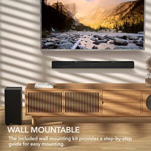 LARKSOUND 2.1 Sound Bar with Subwoofer, Soundbar for TV, Surround Sound System with Bluetooth/HDMI ARC/Optical/AUX/USB, 31 Inch