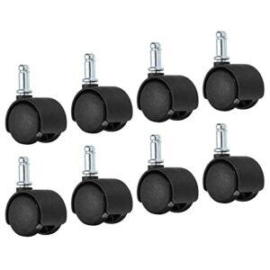patikil 1 inch swivel casters, 8 pack nylon 360 degree universal circlip swivel stem wheels for chair furniture replacement, black