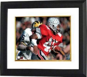 archie griffin signed ohio state buckeyes 11x14 photo custom framing ht 1974/75 (heisman)- griffin authentic holo - autographed college photos