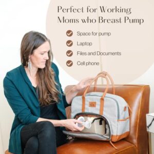 K2C3 Wearable Breast Pump Bag | Backpack with Laptop Compartment | Breast Pump Storage Bags | 16.9" x 13.77" x 5.11" Breast Pump Parts Bag | Leather & Polyester Baby Backpack Diaper Bag Tote