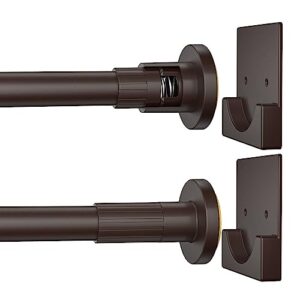 matte bronze shower curtain rod,1 inch diameter stainless steel adjustable spring tension rods 32 to 80",with holders,anti-slip,no drilling