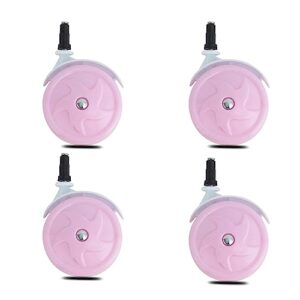 baby walker big wheels replacement, set of 4, baby walker accessories, plastic wheels casters, universal wheels (8mm, pink)
