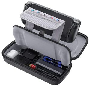 jsaux carrying case compatible with steam deck, protective hard shell carry case built-in charger & docking station storage(upgrade), portable travel case for steam deck console & accessories - bg0106