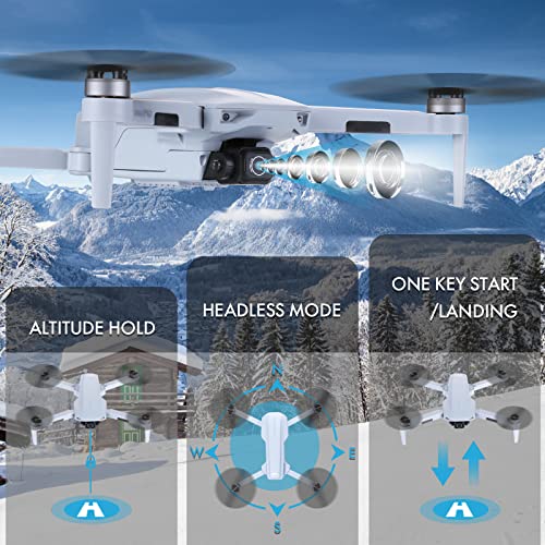 NMY Drones with Camera for Adults 4k, 5G WIFI FPV Transmission Drone, 40mins Flight Time on 2 Batteries, Brushless Motor, Mobile Phone Control, Multiple Flight Modes, Suitable for Beginners,Grey