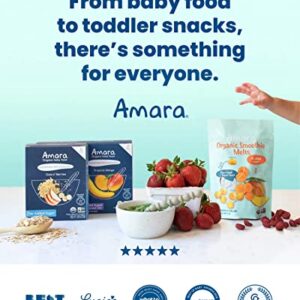 Amara Smoothie Melts - Mixed Red Berries - Baby Snacks Made With Fruits and Vegetables - Healthy Toddler Snacks For Your Kids Lunch Box - Organic Plant Based Yogurt Melts - 6 Resealable Bags