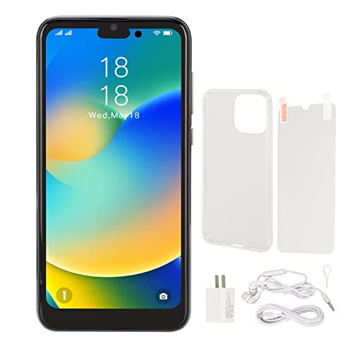 I14pro Cellphone, 6.1in 1440X3200 HD Screen, 4GB RAM 32GB ROM, 6800mAh Battery, with Face Recognition Function, 16MP Rear 8MP Front, Unlocked Smartphone for Android 11.0(USA)