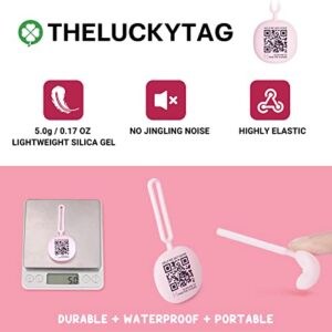 THELUCKYTAG Upgraded QR Code Air Tag Holder - Compatible with Apple Airtag,Dog Cat Collar Pet Loop Holder for AirTags - Silicone, Ultra Light Slide & Clip On Case Cover for Air Tag