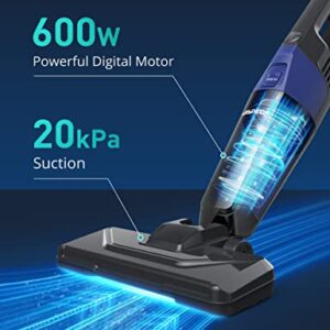 Aspiron Stick Vacuum Cleaner, Small Vacuum Cleaner with 20kPa Powerful Suction & 0.88QT Dust Cup and 32ft Power Cord, 5-in-1 Handheld Lightweight Bagless Vacuum Cleaner Carpet and Floor for Pet