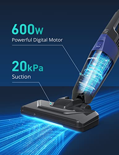 Aspiron Stick Vacuum Cleaner, Small Vacuum Cleaner with 20kPa Powerful Suction & 0.88QT Dust Cup and 32ft Power Cord, 5-in-1 Handheld Lightweight Bagless Vacuum Cleaner Carpet and Floor for Pet