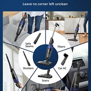 Aspiron Stick Vacuum Cleaner, Small Vacuum Cleaner with 20kPa Powerful Suction & 0.88QT Dust Cup and 32ft Power Cord, 5-in-1 Handheld Lightweight Bagless Vacuum Cleaner Carpet and Floor for Pet