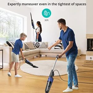 Aspiron Stick Vacuum Cleaner, Small Vacuum Cleaner with 20kPa Powerful Suction & 0.88QT Dust Cup and 32ft Power Cord, 5-in-1 Handheld Lightweight Bagless Vacuum Cleaner Carpet and Floor for Pet