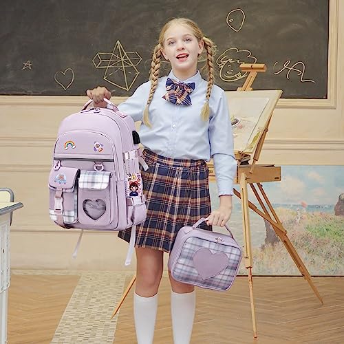 ACESAK Backpack for Girls - Bookbag Backpacks Schoolbag for Girls Kids Teen Women Casual Laptop Travel Daypacks - School Bag Elementary Middle School College Cute Backpack with Lunch Box