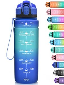 niggeey 17oz 24oz 32oz water bottles, motivational water bottle with time marker, leakproof & bpa free tritan material, drinking sports water bottle perfect for fitness, gym & school