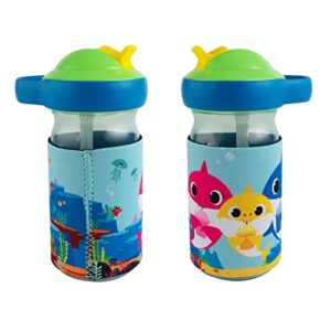 The First Years Baby Shark Chill & Sip Kids Insulated Water Bottle — Baby Shark Water Bottles with Straw and Insulated Cool Wrap — 12 Oz — 24 Months and Up
