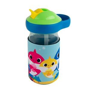 The First Years Baby Shark Chill & Sip Kids Insulated Water Bottle — Baby Shark Water Bottles with Straw and Insulated Cool Wrap — 12 Oz — 24 Months and Up