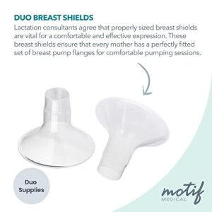 Motif Medical, Duo Breast Shields Flanges, Replacement Parts for Duo Breast Pump - 19mm