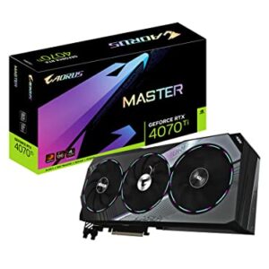 Gigabyte AORUS GeForce RTX 4070 Ti Master 12G Graphics Card, 3X WINDFORCE Fans, 12GB 192-bit GDDR6X, GV-N407TAORUS M-12GD Video Card