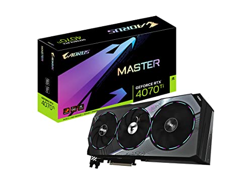 Gigabyte AORUS GeForce RTX 4070 Ti Master 12G Graphics Card, 3X WINDFORCE Fans, 12GB 192-bit GDDR6X, GV-N407TAORUS M-12GD Video Card