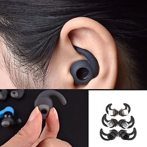 3 Pairs S/M/L Replacement Silicone in Ear Earbud Tips Set Earphone for Bo-se QC20 QC20i SoundSport SIE2i IE2 IE3 Black