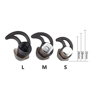 3 Pairs S/M/L Replacement Silicone in Ear Earbud Tips Set Earphone for Bo-se QC20 QC20i SoundSport SIE2i IE2 IE3 Black