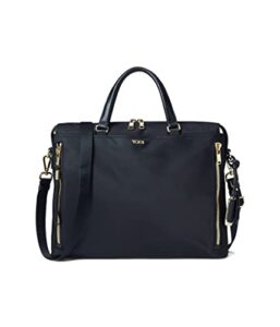 tumi voyageur kendallville brief - briefcase bag for women & men - laptop carrying bag - black & gold hardware