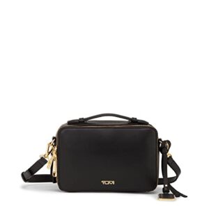 tumi voyageur mari crossbody - luxe leather crossbody purse - phone crossbody bag - black leather & gold hardware