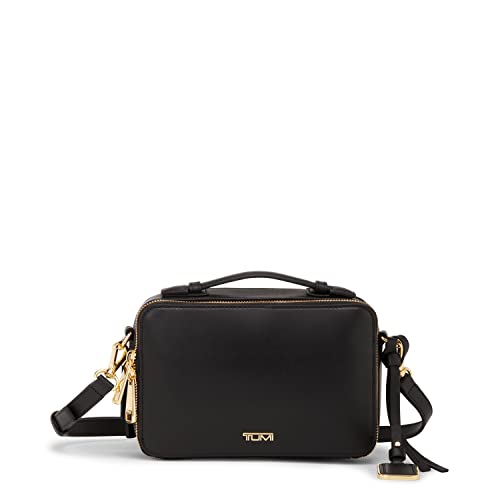 TUMI Voyageur Mari Crossbody - Luxe Leather Crossbody Purse - Phone Crossbody Bag - Black Leather & Gold Hardware