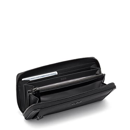 TUMI Voyageur Zip-Around Continental - Premium Continental Wallet - Stain & Water Resistant - Black & Gunmetal Hardware