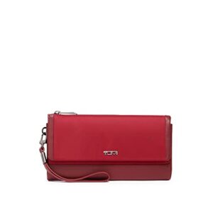 tumi voyageur travel wallet - premium women's travel wallet - stain & water resistant - desert red