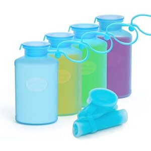 morlike silicone milk storage bags, reusable breastmilk containers for breastfeeding, 9oz/270ml breast milk saver, leakproof milk freezer pouches, bpa free (blue, 5 pack)