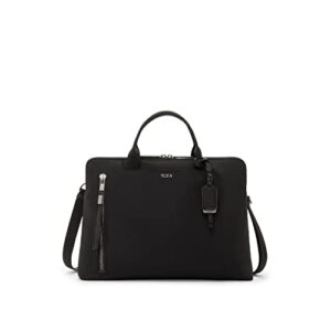 tumi voyageur benin laptop carrier - for 15" pc or 16" macbook screen - laptop bag - stylish bags - black & gunmetal hardware