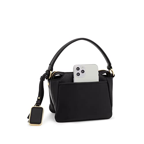 TUMI Voyageur Belle Micro Crossbody - Luxe Leather Crossbody for Women - Purse Crossbody - Black Leather & Gold Hardware