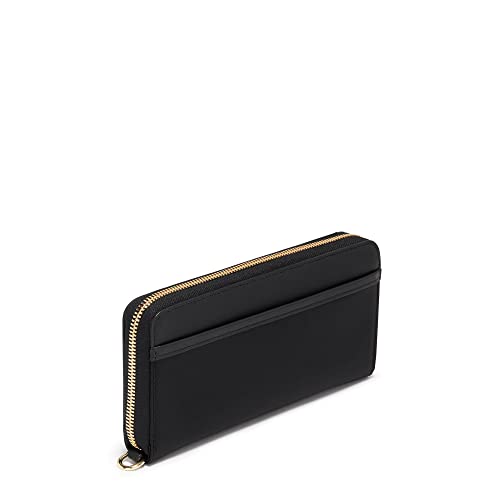 TUMI Voyageur Zip-Around Continental - Premium Continental Wallet - Stain & Water Resistant - Black & Gold Hardware