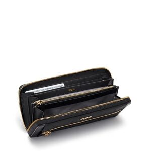 TUMI Voyageur Zip-Around Continental - Premium Continental Wallet - Stain & Water Resistant - Black & Gold Hardware