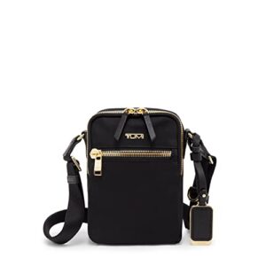 tumi voyageur persia crossbody - men's & women's crossbody bag - crossbody purse for everyday use - black & gold