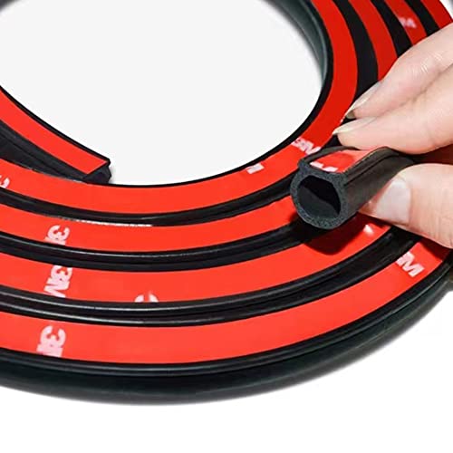 Universal Rubber Car Auto Door Seal Weather Stripping,D-Shape Hollow Door Weatherstrip,Self Adhesive Automotive Window Door Soundproofing Door Seal for Car Truck Motor Door Cover Trunk(9.84 FT)