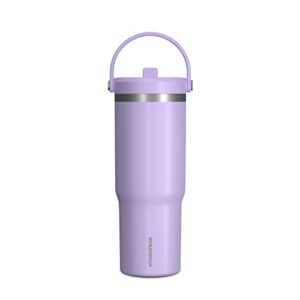 hydrapeak nomad 32 oz tumbler with handle and straw lid, leakproof tumbler, tumbler lid straw, double insulated tumblers, 32oz double insulated cup straw, stainless steel (lavender)