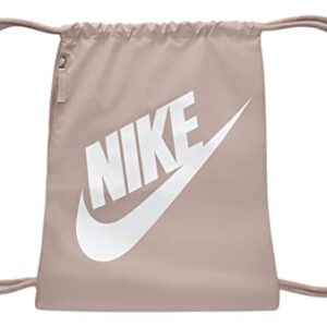 Nike Heritage Drawstring Gym Sack (Pink Oxford/Pink Oxford/White, One Size)