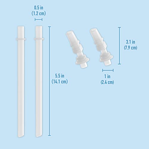 Bentgo® Kids Water Bottle Replacement Straws - 2-Pack of Reusable, Leak-Proof, & BPA-Free, Safe-Sip Straws & Valves for Bentgo Water Bottles (BGKDCP)