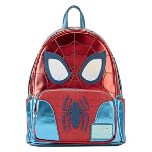 loungefly marvel metallic spider-man cosplay mini backpack