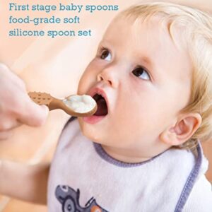 YMCF Products Baby Early Spoon Set | Self-Feeding Spoon | Training Spoon | Toddler Utensil | BPA-Free Silicone 4-Pack (Mixed Set)