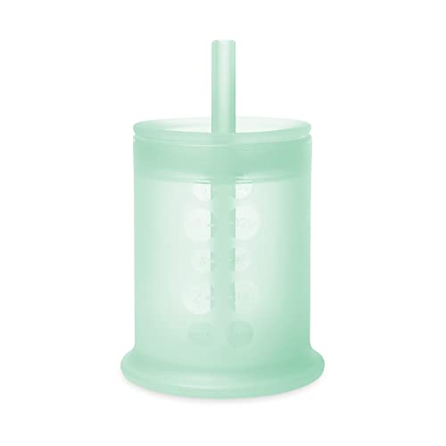 Olababy Silicone Training Cup with Straw Lid Bundle Mint + Lemon