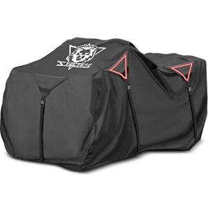 XYZCTEM Premium ATV Cover,Outdoor Protection Against Water, UV, Wind. Quad Cover for Can-am,Suzuki,Kawasaki, Honda, Yamaha, Polaris,and More.4 Wheeler Accessories with Thickened Straps(Black,103" L)