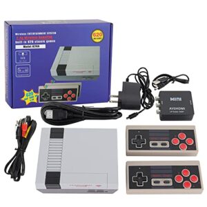 sgizoku classic retro game console with 620 video games and 2 classic wireless controllers, av and hdmi hd output, with hdmi cable, nostalgic game plug and play, classic retro toys gifts for kids and adults