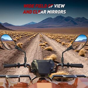 Frokom Motorcycle Mirrors, ATV Mirrors with 360 Degree Ball-Type pivot and 7/8" Handlebar Mount for Snowmobile Scooter Moped Dirt Bike polaris dirt bike, 8mm 10mm adapter nuts