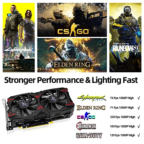 AISURIX RX 5500 XT 8gb GDDR6 Graphics Card,128 Bit, 3XDP, HDMI, PCI Express 4.0X8, 8pin with Fan Intelligent System,Gaming PC Computer Video Cards with 3X DisplayPort +1X HDMI (Style 1)