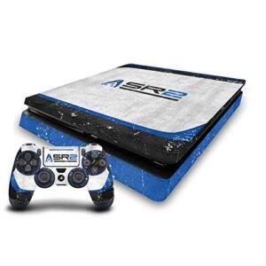 head case designs officially licensed ea bioware mass effect sr2 normandy 3 badges and logos vinyl gaming skin decal compatible with sony playstation 4 ps4 slim console and dualshock 4 controller
